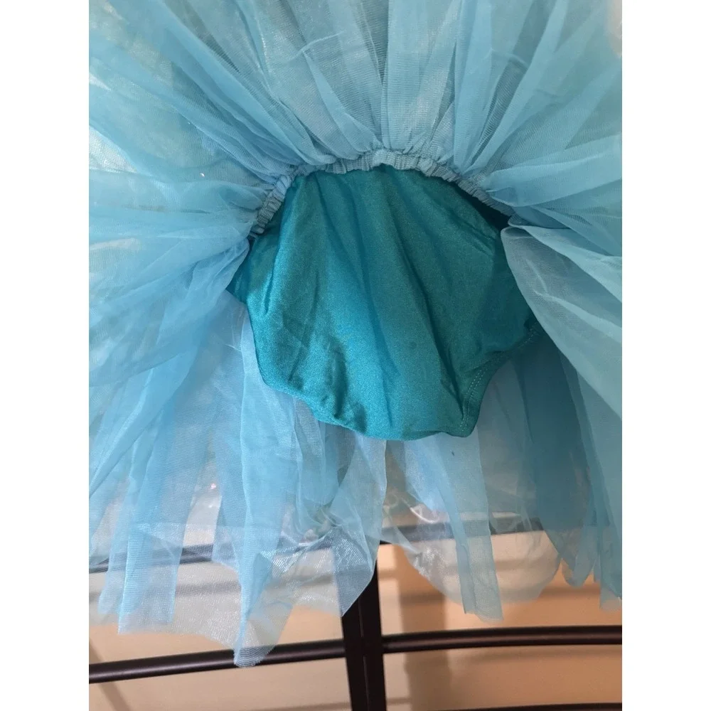 Revolution Dance Costume Blue Sequin Tutu Princess Ballerina Child's Size Medium